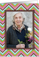 sister’s birthday photo card with zigzag pattern card