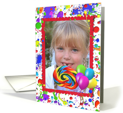 birthday photo card for mom with paint splatters card (963695)