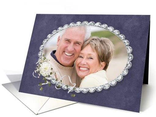 anniversary photo card with diamond frame and dahlia card (965413)
