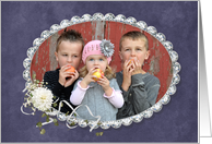 grandma’s birthday photo card with diamond frame and dahlia card