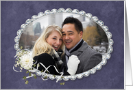 mother’s birthday photo card with diamond frame and dahlia card