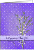 Flower Girl invitation with lily of the valley bouquet card