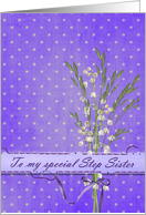 Step Sister’s Birthday with lily of the valley bouquet card