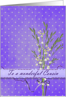 Cousin’s Birthday with lily of the valley bouquet card