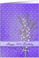 101st Birthday with lily of the valley bouquet card