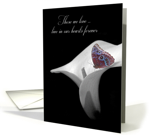 sympathy with butterfly on calla lily card (977535)
