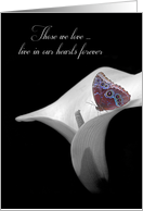 sympathy with butterfly on calla lily card