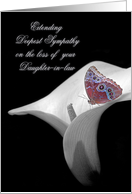 loss of daughter-in-law sympathy with butterfly on calla lily card