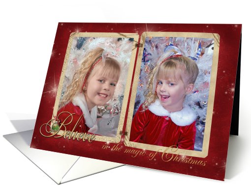 Christmas old-fashioned photo card frame with believe card (984861)