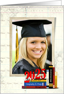 Daughter’s 2024 Graduation Photo Card Announcement with Book Frame card