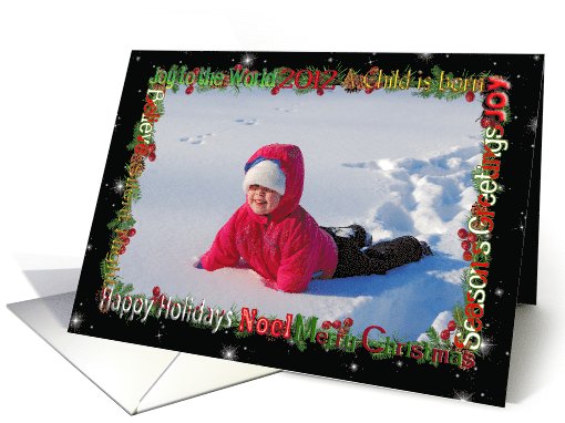 2012 Christmas greetings photo card for grandma card (990991)