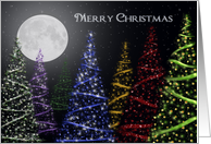 Merry Christmas for parents with sparkling Christmas trees card