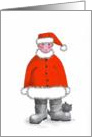 Merry Little Christmas-boy in Santa suit card