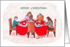 Merry Christmas - Family Around Dinner Table card
