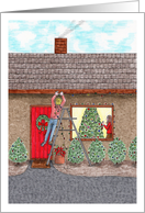Decorating the house for Christmas card