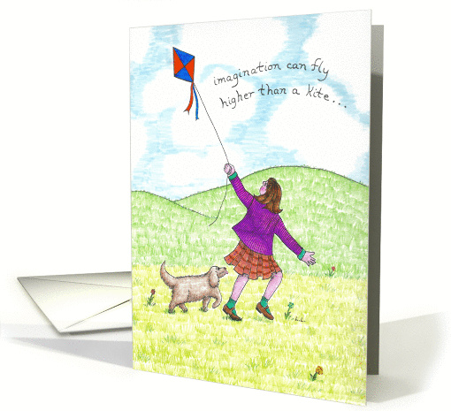 Encouragement-Imagination can fly higher than a kite card (168019)