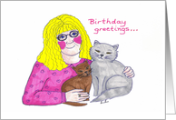 Happy birthday from one cat lover to another card