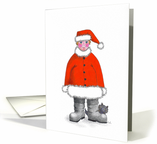Merry Little Christmas-boy in Santa suit card (262577)
