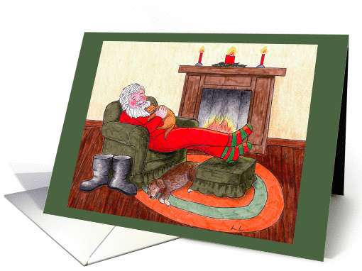 Christmas Day at Santa's house card (735387)