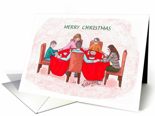 Merry Christmas - Family Around Dinner Table card (953641)