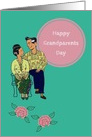 Happy Asian Peranakan Grandparents Day with Pink Flowers card