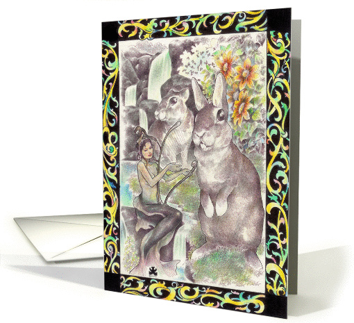 singing in the pool garden card (160458)