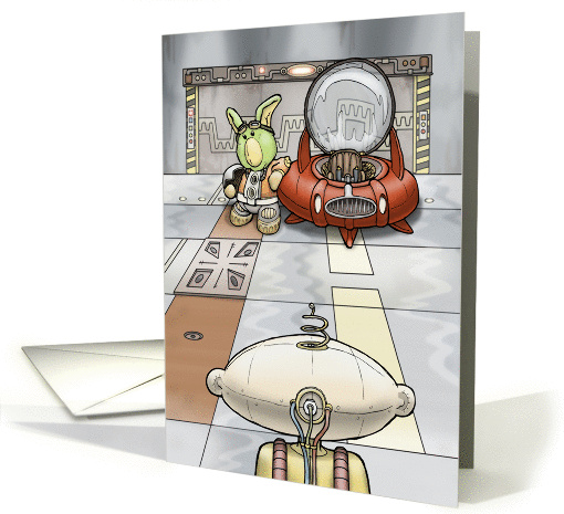 Mou, the green rabbit, challenges his robot nemesis to a... (177819)