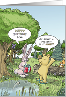 Bunny Gives Bear A Sweet Present card