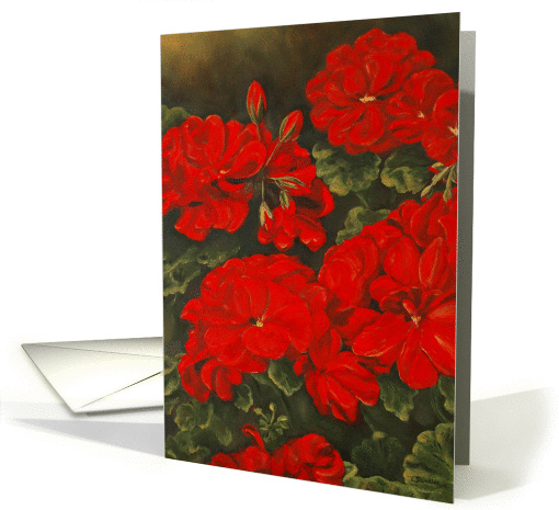 Red Geraniums card (174262)