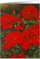 Red Geraniums card