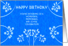 Happy Birthday, blue flowers card
