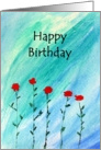 Birthday -Watercolor flowers-With Words card