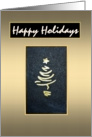 Happy Holidays- Black and Gold card