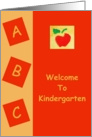 Welcome To Kindergarten card