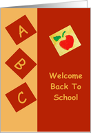 Welcome Back To School card