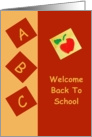 Welcome Back To School card