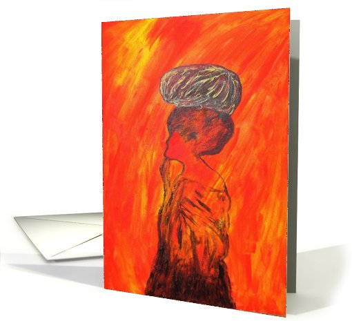 Pensive Moment- African Woman Art card (570660)