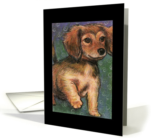 Long Hair Dachshund Pup card (173322)