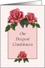 Our Deepest Condolences: Pink Roses in Color Pencil, Religious card