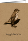 Happy Father’s Day; General: Bird Standing, Charcoal Drawing card