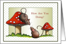 Thinking of You: Little Mice With Toadstools: Original Art card