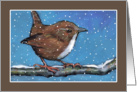 General Blank Inside: Little Wren In Snow: Painting: Original Art card