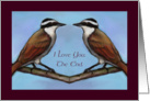 I Love You. The End. Anniversary to Spouse: Birds, Face to Face: Humor card