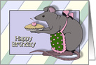 Happy Birthday to a Real Sweetie-Pie, Mouse with Apron Holding Pie card