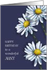Happy Birthday to Aunt, Three Daisies, Christian Message, Flower Art card