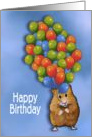 Birthday, Children: Cute Hamster with Huge Cluster of Balloons card