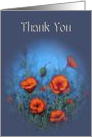 General Thank You, Red Poppies, Original Painting, Impressionism card