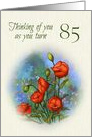 Happy Birthday, Turning 85 Eighty-five, Red Poppies Flowers Painting card