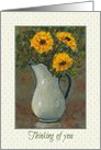 Coronavirus Thinking of You with Yellow Flowers in Old Enamel Pitcher card