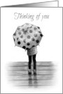 Thinking of You Rainy Days Girl With Polka-Dot Umbrella Here For You card